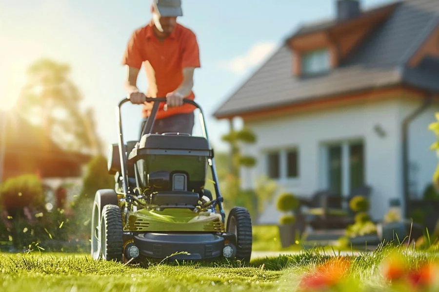 self-propelled electric lawn mower