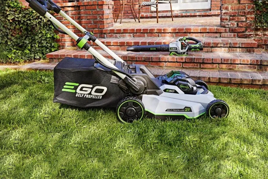 self-propelled electric lawn mower